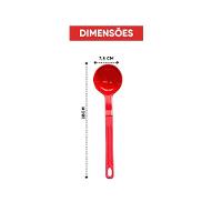 Concha De Feijão Nylon Talher Cozinha Utensílio Vermelho 28cm - 2