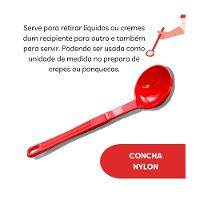 Concha De Feijão Nylon Talher Cozinha Utensílio Vermelho 28cm - 3