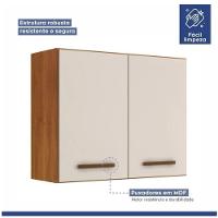 Conjunto Armário Aéreo 2 Portas E Balcão Para Cooktop 5 Bocas Nature Off White - 7