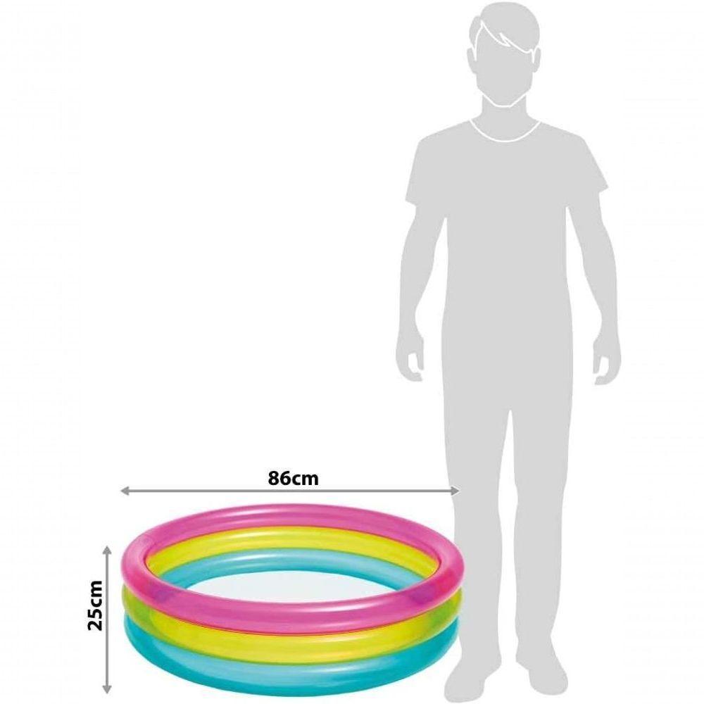 Piscina Infantil Inflável Criança Arco-íris 63 Litros Acima De 1 Ano - 3