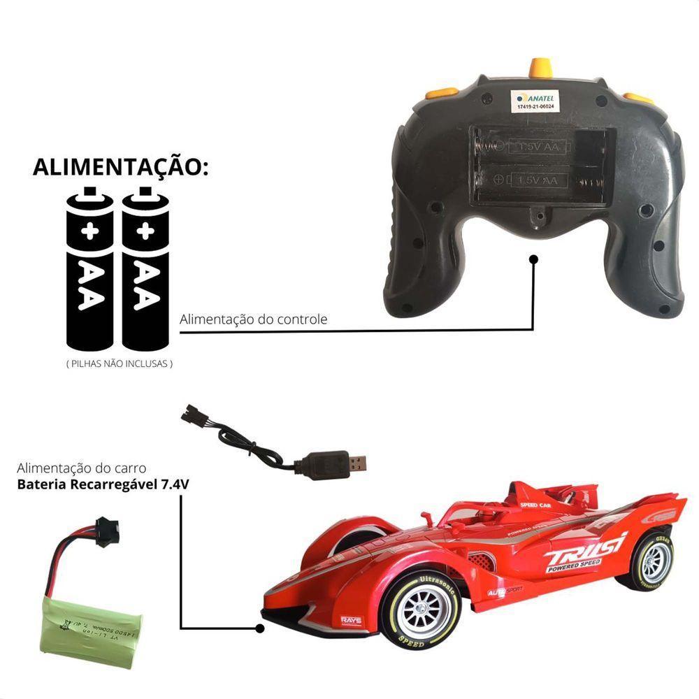 Carrinho De Controle Remoto Grand Prix Com 7 Funções Solta Fumaça Com Luzes - 4
