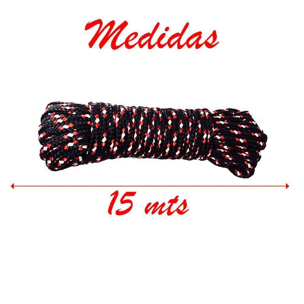 Kit 6 Cordas Para Varal Preto Reforçada Em Poliéster 15 Metros - 2