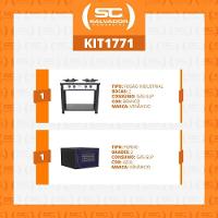 Fogão Industrial Branco Com Forno Azul 2 Bocas Duplas Bravo Br2bf - Venâncio - 4