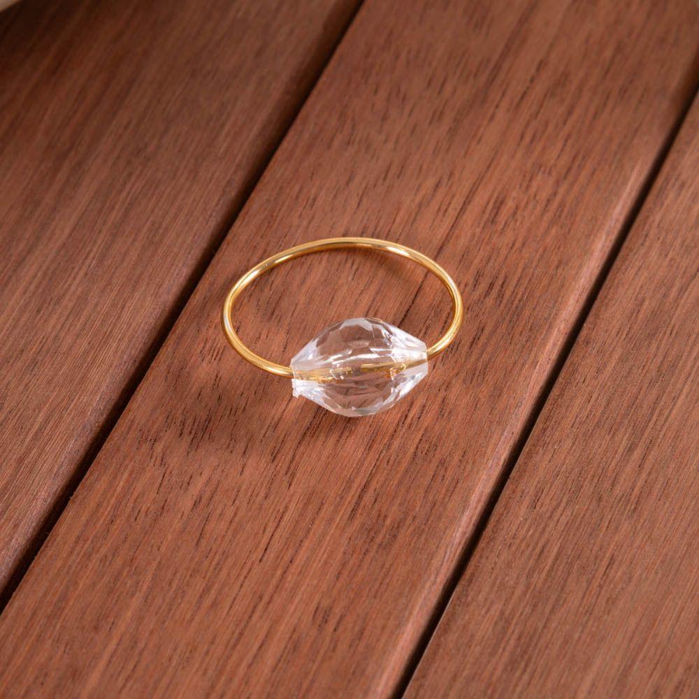 Kit 4 Anéis Para Guardanapos 4cm X 3cm Cristalino Argola Decoração Dourado - 2