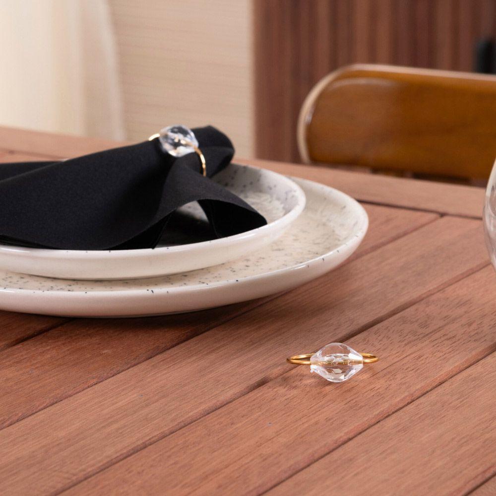 Kit 4 Anéis Para Guardanapos 4cm X 3cm Cristalino Argola Decoração Dourado - 6