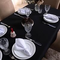 Toalha De Mesa Basic Lisa Oxford Decoração 1,45m X 1,40m Para 4 Lugares Preto 100% Poliéster - 2