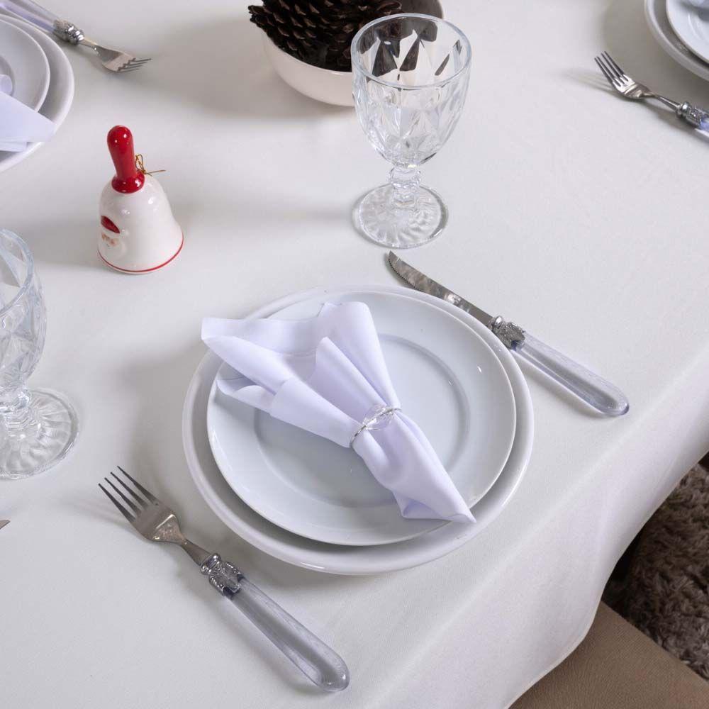 Toalha De Mesa Basic Lisa Oxford Decoração 2,00m X 1,40m Para 6 Lugares Palha 100% Poliéster - 3