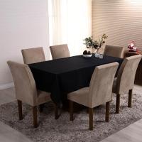 Toalha De Mesa Basic Lisa Oxford Decoração 3,00m X 1,40m Para 10 Lugares Preto 100% Poliéster - 2