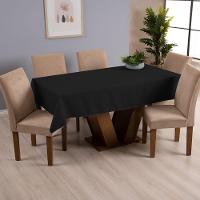 Toalha De Mesa Basic 1 Peça 1,45m X 1,40m 4 Lugares 100% Poliéster Tecido Oxford - Preto - 1