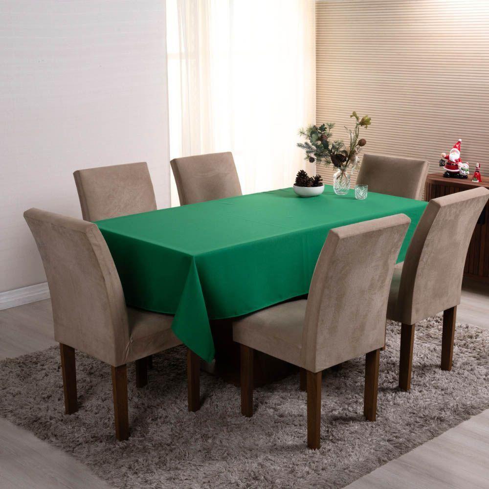 Toalha De Mesa Basic Lisa Oxford Decoração 3,00m X 1,40m Para 10 Lugares Verde 100% Poliéster - 1