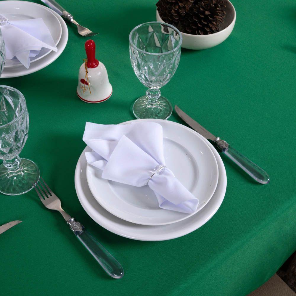 Toalha De Mesa Basic Lisa Oxford Decoração 3,00m X 1,40m Para 10 Lugares Verde 100% Poliéster - 4