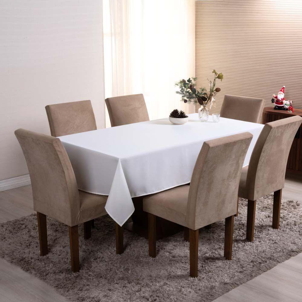 Toalha De Mesa Basic Lisa Oxford Decoração 3,00m X 1,40m Para 10 Lugares Palha 100% Poliéster - 2