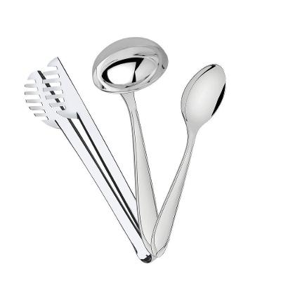 Conjunto Self-service Colher Para Arroz, Concha Laguna E Pegador De Massa Inox Tramontina