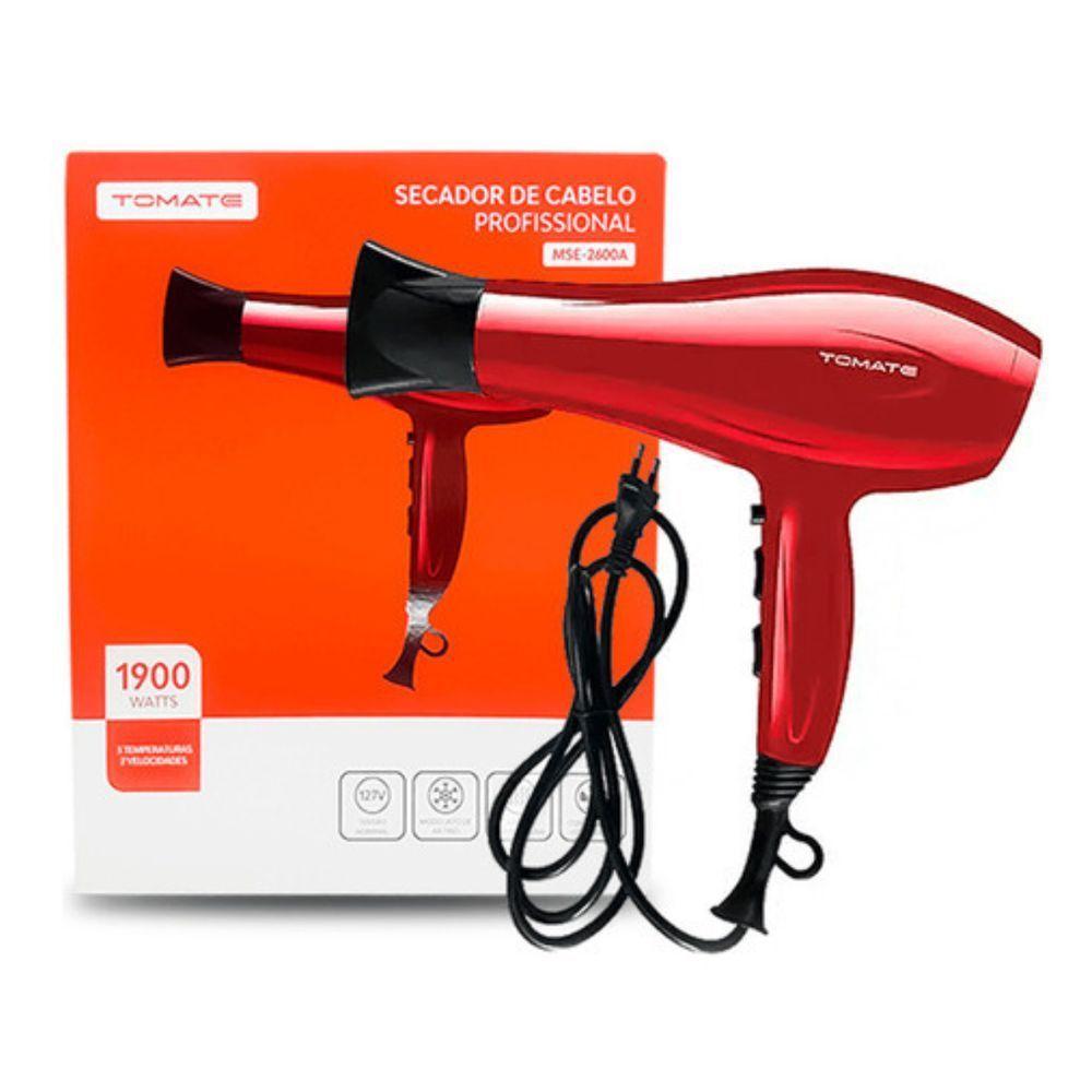 Secador De Cabelo Profissional 110v Com 2 Velocidades Mse-2600a Tomate - 2