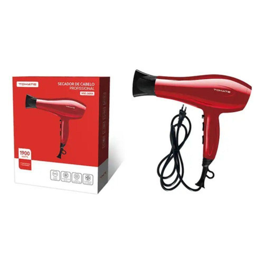 Secador De Cabelo Profissional 110v Com 2 Velocidades Mse-2600a Tomate - 5