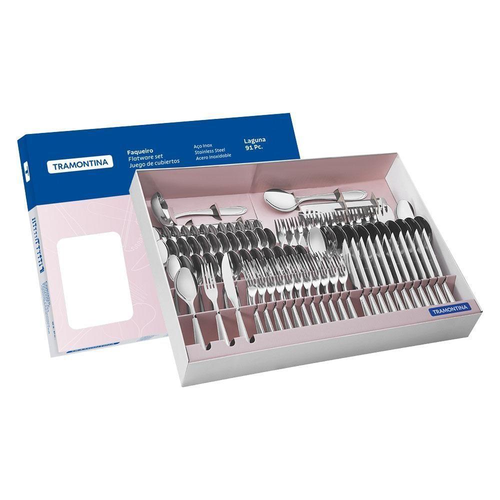 Faqueiro Laguna Em Aço Inox 91 Peças De Luxo Com Acabamento Brilho - Tramontina 66906890 - 5