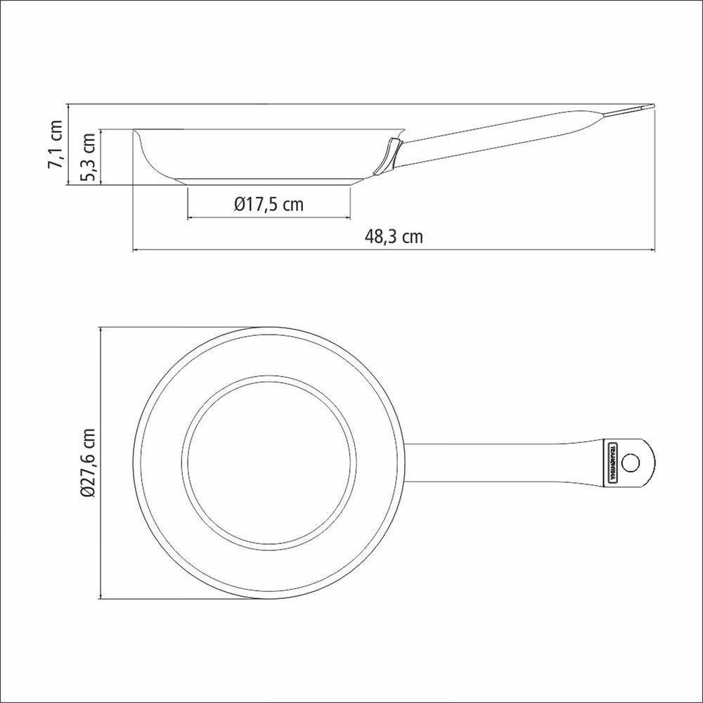 Frigideira Rasa Tramontina Professional Aço Inox Fundo Triplo Cerâmico Grafite 26 Cm 2,2 L Tramontina - 4