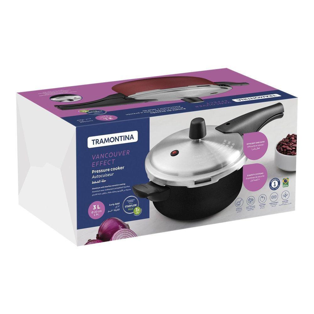 Panela De Pressão Tramontina Vancouver Alumínio Antiaderente Starflon Max Preto 20 Cm 3 L Tramontina - 4