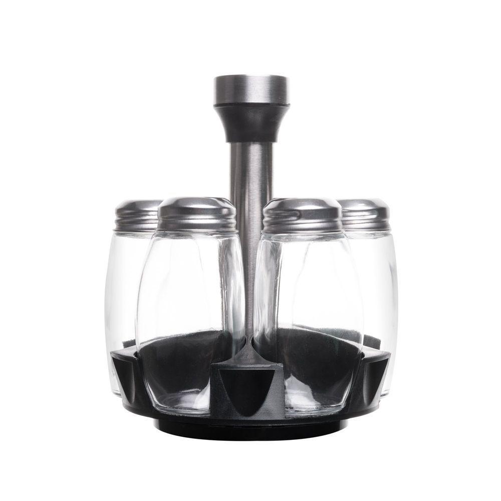 Conjunto 7 Peças Com 6 Porta Temperos De Vidro E Suporte Giratório 16cm X 16cm X 17,5cm 220029 - 2