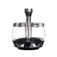 Conjunto 7 Peças Com 6 Porta Temperos De Vidro E Suporte Giratório 16cm X 16cm X 17,5cm 220029 - 2