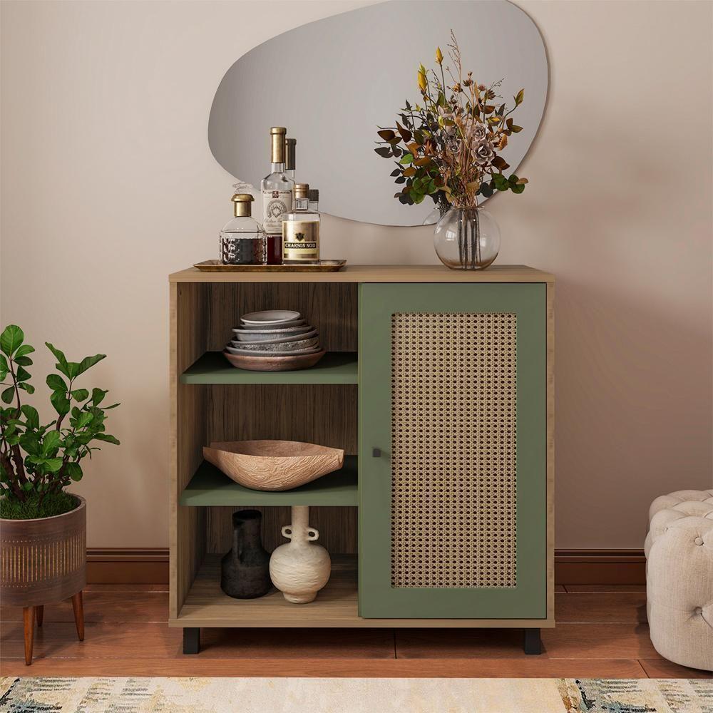 Buffet Aparador 1 Porta 80 Cm 4535 Carvalho Menta Arly - 8