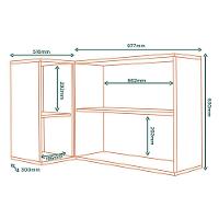 Armario Aereo Canto Reto 98 Cm Mdp Glor Agl03 Castanho Mxm Branco Neve - 3
