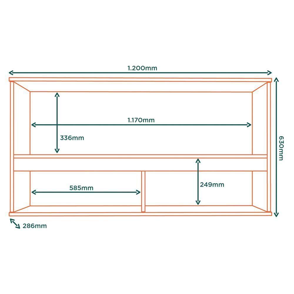 Armario Aereo 120 Cm 1 Porta Vidro Vera Ave05 Marrocos Mxm - 6