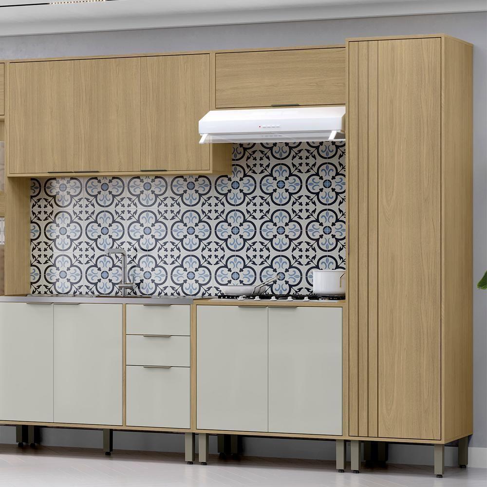 Armario Aereo E Balcao 80 Cm Glor Abgl01 Castanho Off White Mxm - 6