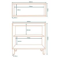 Armario Aereo E Balcao 80 Cm Glor Abgl01 Castanho Off White Mxm - 3