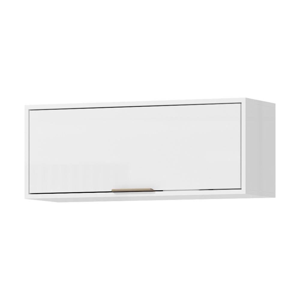 Armario Aereo Basculante Mdp 80 Cm Glor Agl01 Branco Neve Mxm - 1