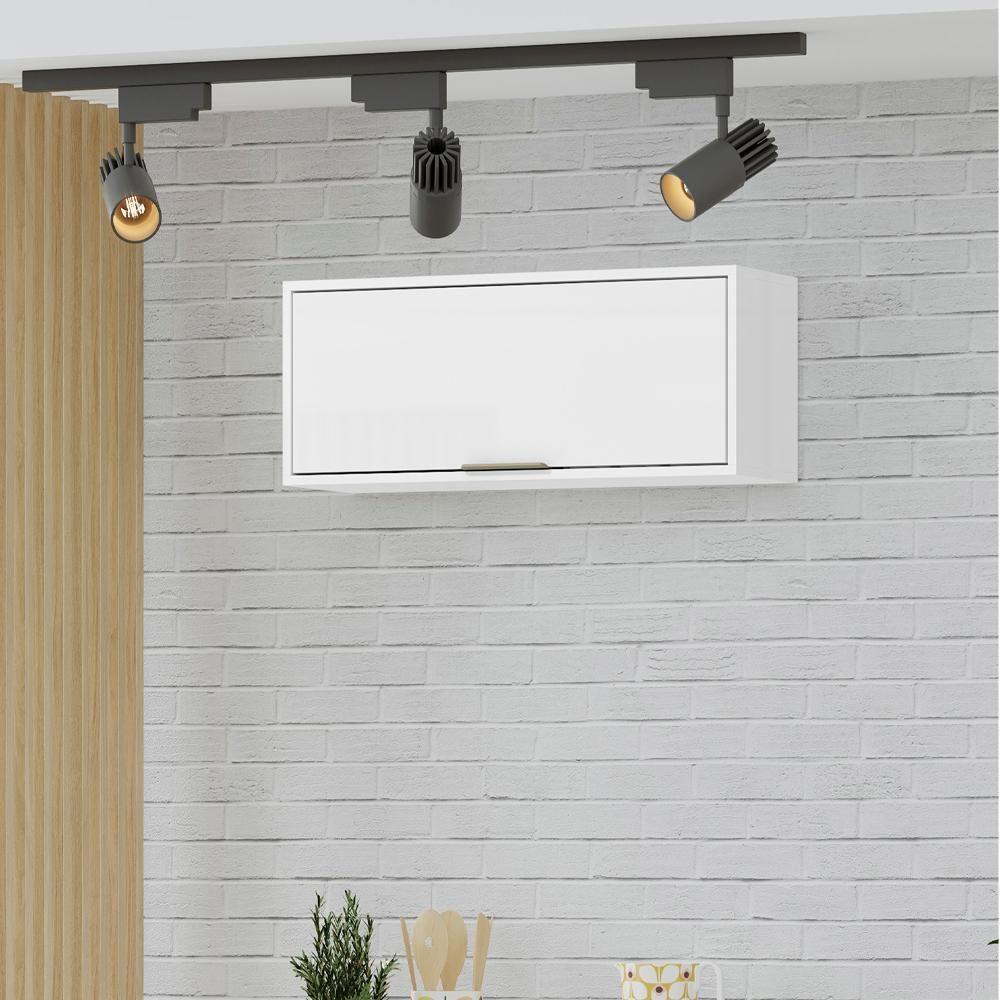 Armario Aereo Basculante Mdp 80 Cm Glor Agl01 Branco Neve Mxm - 6