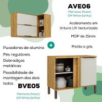 Armario Aereo E Balcao Canto 98 Cm Vera Marrocos Off White Mxm - 5