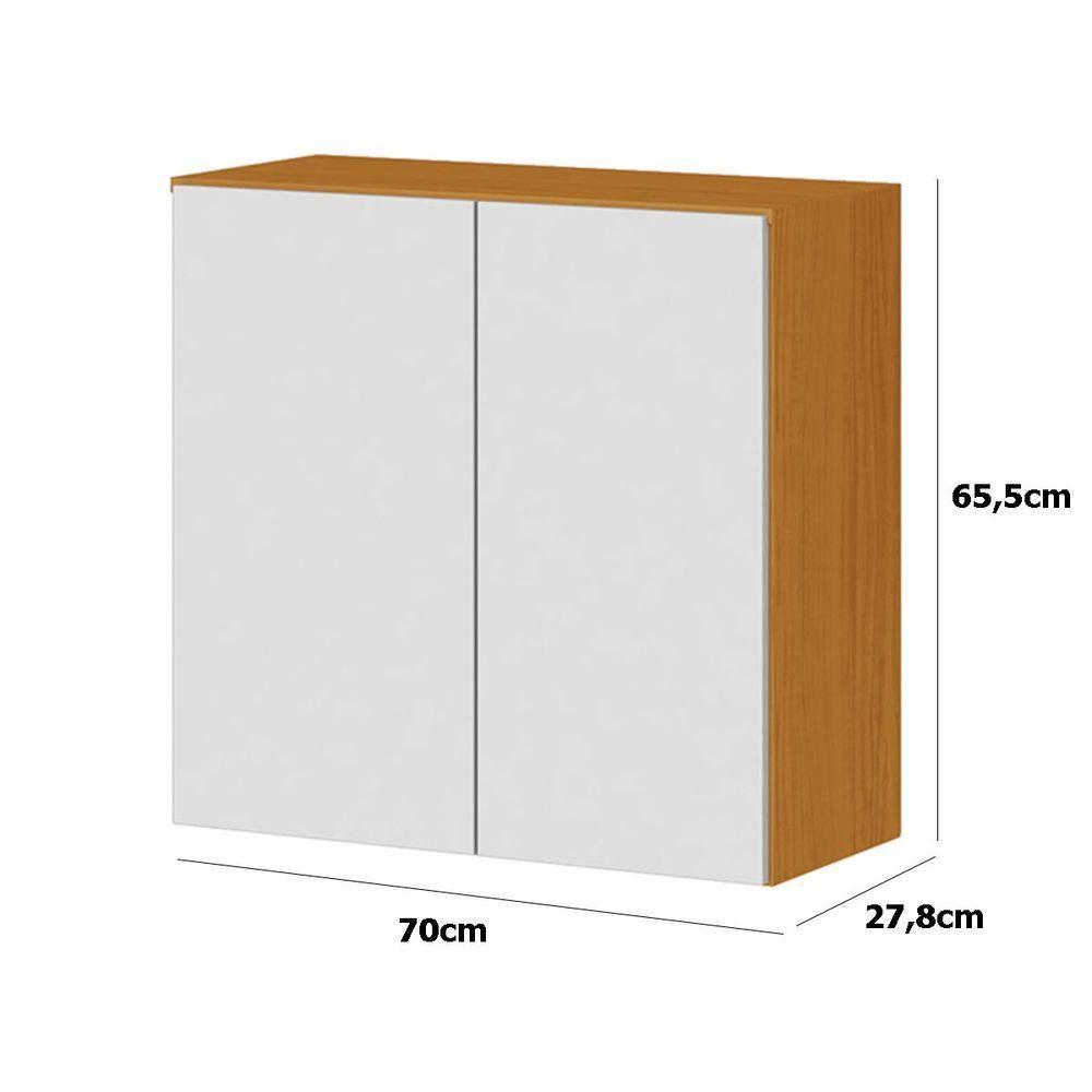 Armário Aéreo 70cm 2 Portas 100% Mdf Luna Cinamomo/off White - 3