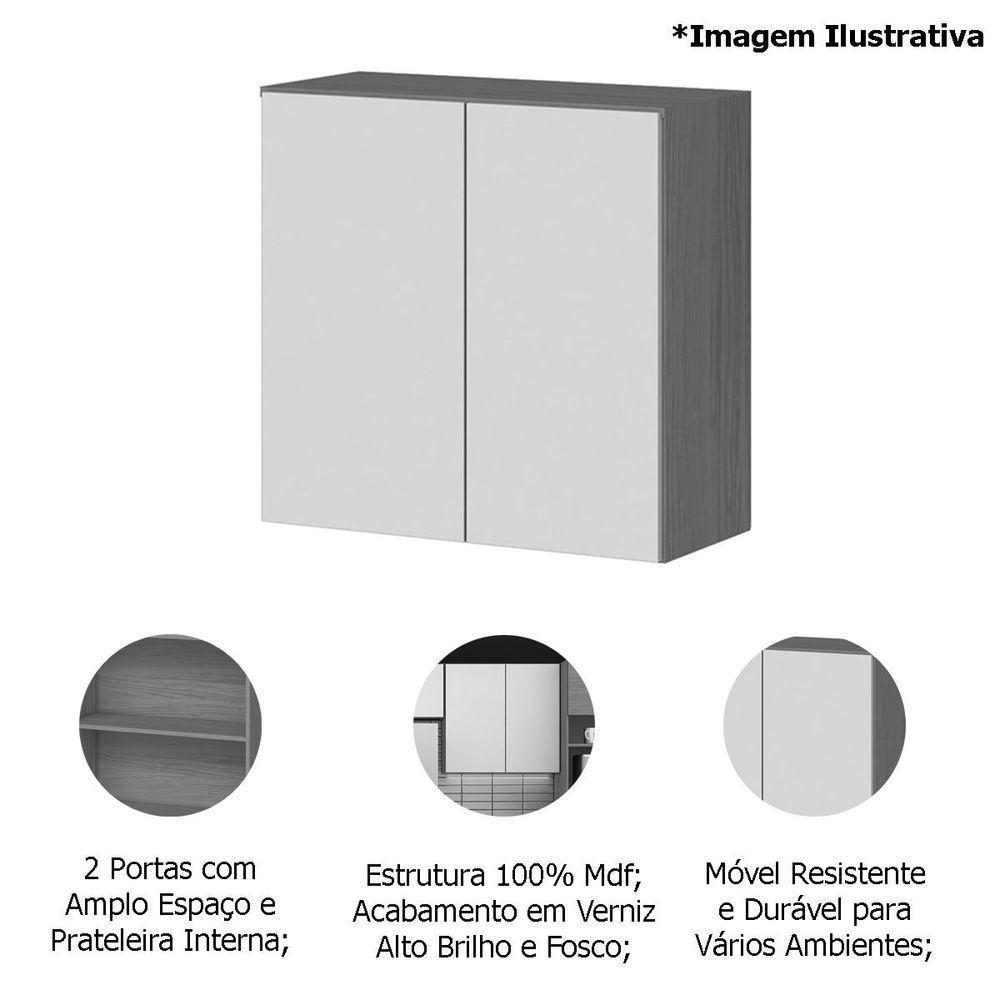 Armário Aéreo 70cm 2 Portas 100% Mdf Luna Cinamomo/off White - 4