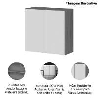 Armário Aéreo 70cm 2 Portas 100% Mdf Luna Cinamomo/off White