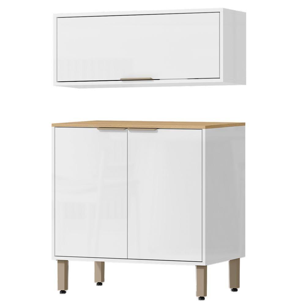Armario Aereo E Balcao 80 Cm Glor Abgl01 Branco Neve Mxm - 1