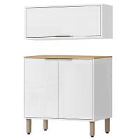 Armario Aereo E Balcao 80 Cm Glor Abgl01 Branco Neve Mxm - 1