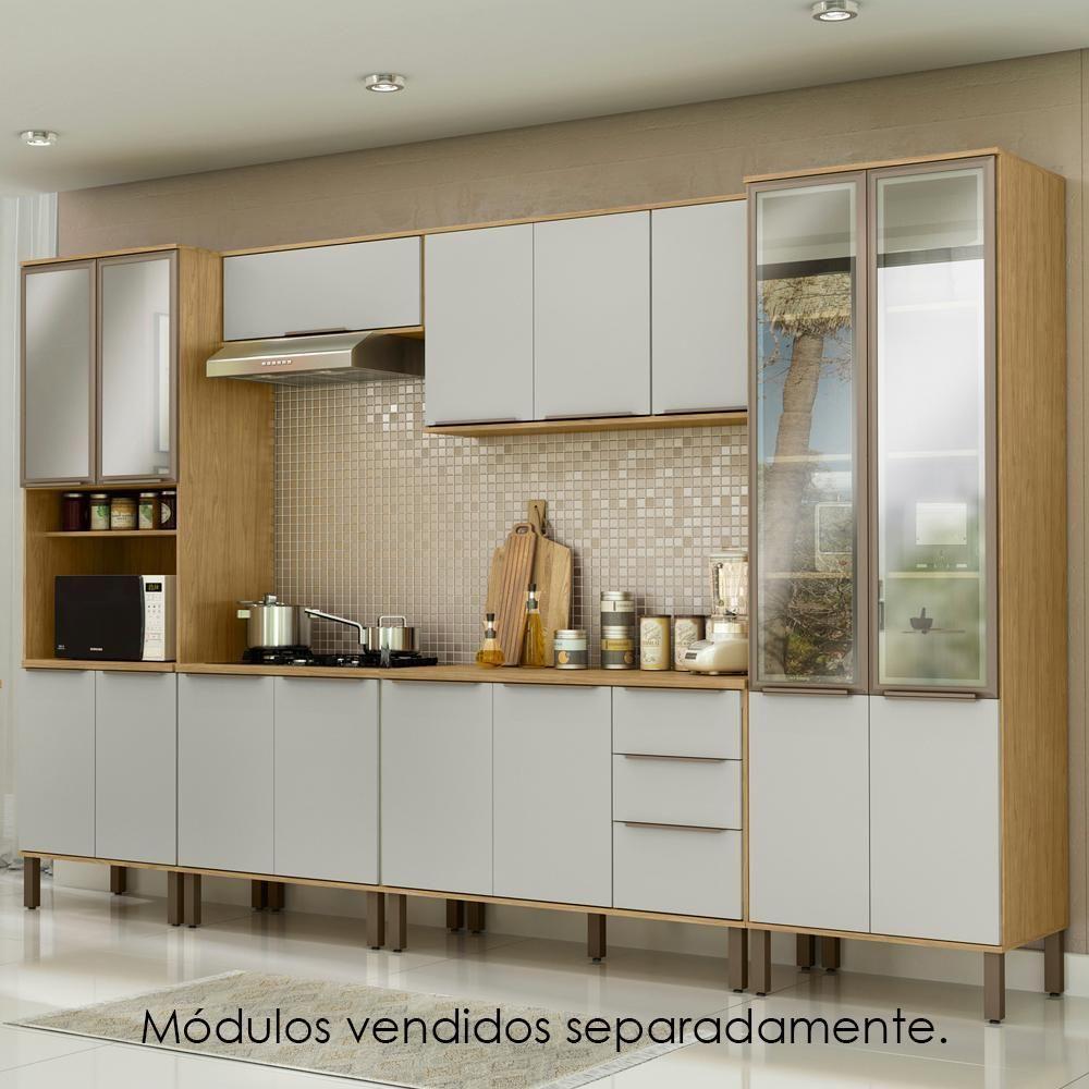 Armario Aereo 120 Cm Mdp 3 Portas Vera Ave04 Marrocos Off White Mxm - 6