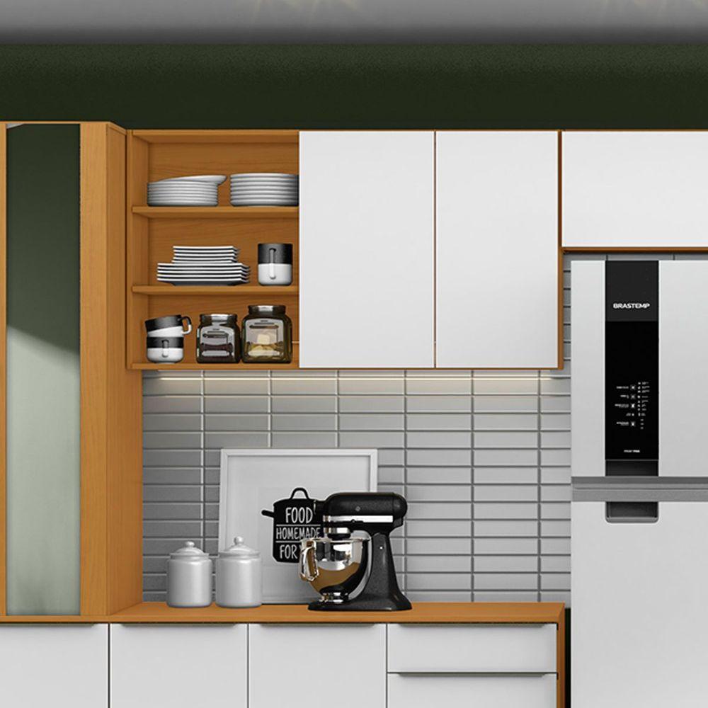 Armário Aéreo 100% Mdf 2 Portas Com Nicho 120cm Luna Cinamomo/branco - 5