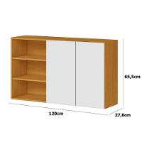 Armário Aéreo 100% Mdf 2 Portas Com Nicho 120cm Luna Cinamomo/branco - 3