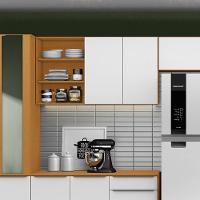 Armário Aéreo 100% Mdf 2 Portas Com Nicho 120cm Luna Cinamomo/branco - 5