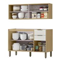 Armario Aereo E Balcao 120 Cm Glor Abgl02 Castanho Off White Mxm - 2