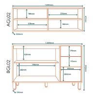 Armario Aereo E Balcao 120 Cm Glor Abgl02 Castanho Off White Mxm - 3
