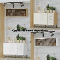 Armario Aereo E Balcao 120 Cm Glor Abgl02 Castanho Off White Mxm - 8