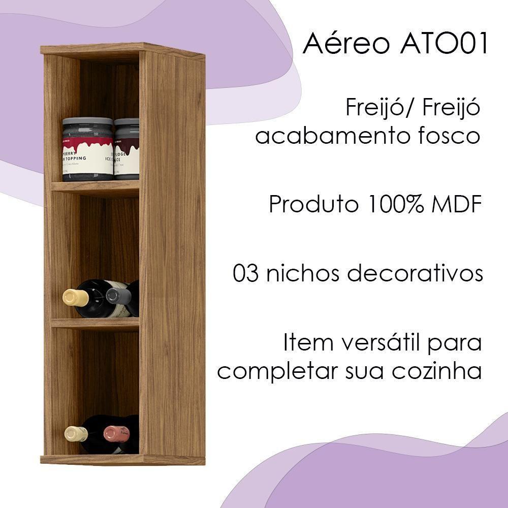 Armario Aereo Suspenso Mdf 20 Cm Tosc Ato01 Freijo Freijo Mxm - 4