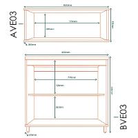 Armario Aereo E Balcao 80 Cm Vera Abve03 Marrocos Off White Mxm - 3