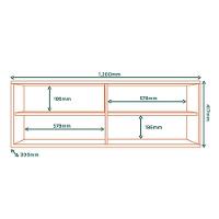 Armario Aereo 120 Cm 2 Portas Vidro Glor Agl02 Branco Neve Mxm - 3