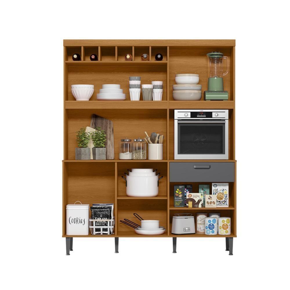 Kit Cozinha Dakota Com 11 Portas E 2 Gavetas Jequitiba-cinza Lukaliam - 3