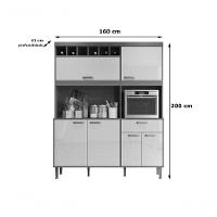 Kit Cozinha Dakota Com 11 Portas E 2 Gavetas Jequitiba-cinza Lukaliam - 5