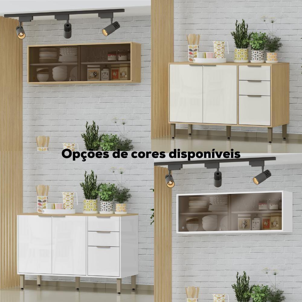 Armario Aereo E Balcao 120 Cm Glor Abgl02 Branco Neve Mxm - 8